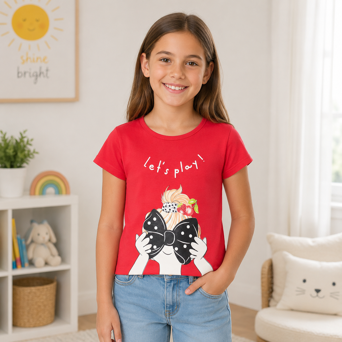 Tricou Play Fete Rosu