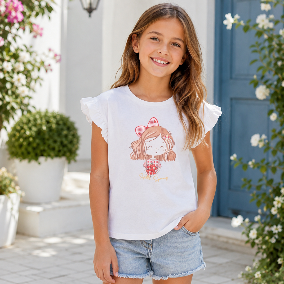 Bluza Hello Fete Alb