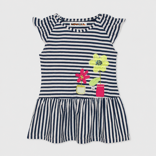 Rochie Fete Flowers Navy - imagine 3