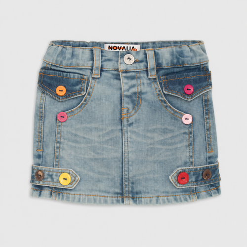 Fusta blugi Fete Buttons Light Denim - imagine 3