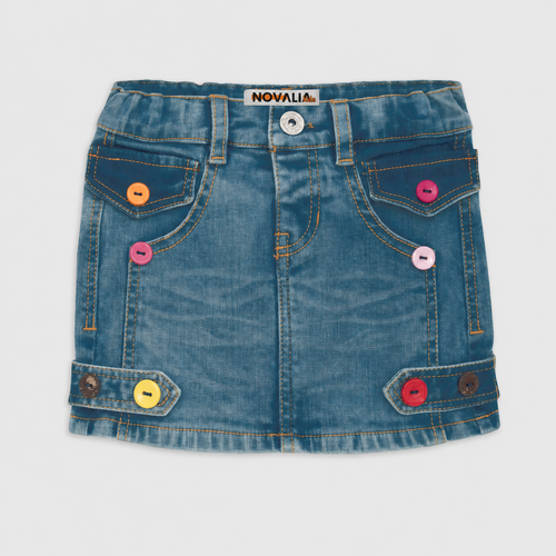 Fusta blugi Fete Buttons Dark Denim - imagine 3