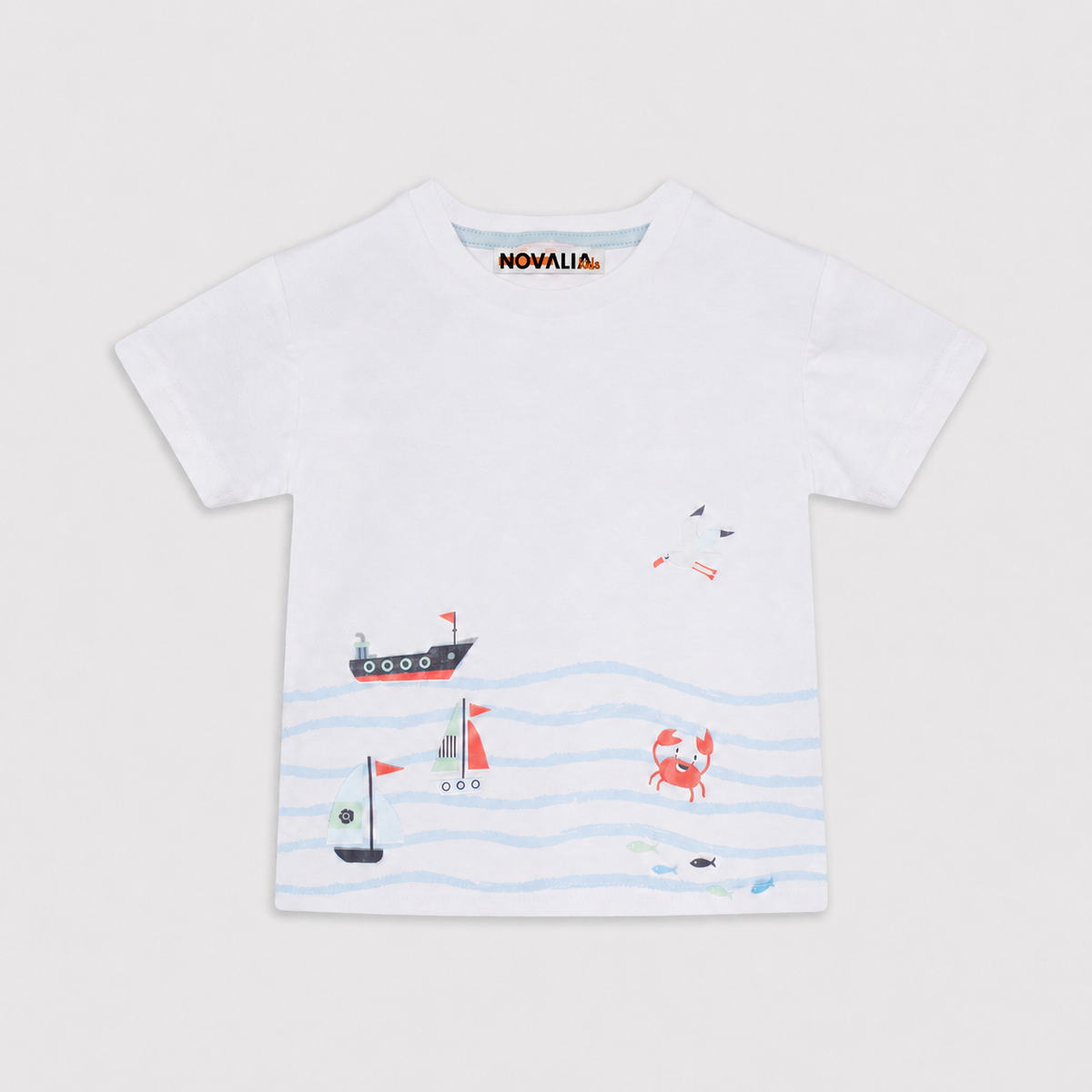 Tricou Baieti Ocean Alb