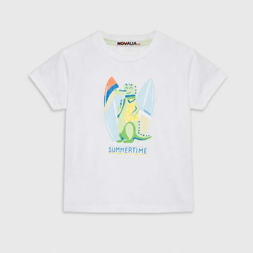 Tricou Baieti Croco Summer  Alb - imagine 3