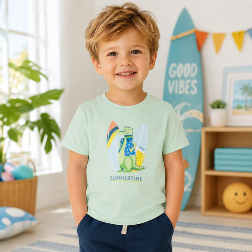 Tricou Baieti Croco Summer  Menta