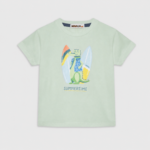 Tricou Baieti Croco Summer  Menta - imagine 3