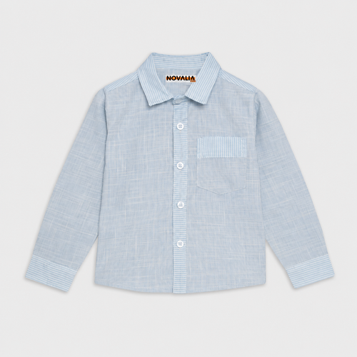 Camasa Baieti Simple Sky Blue - imagine 3