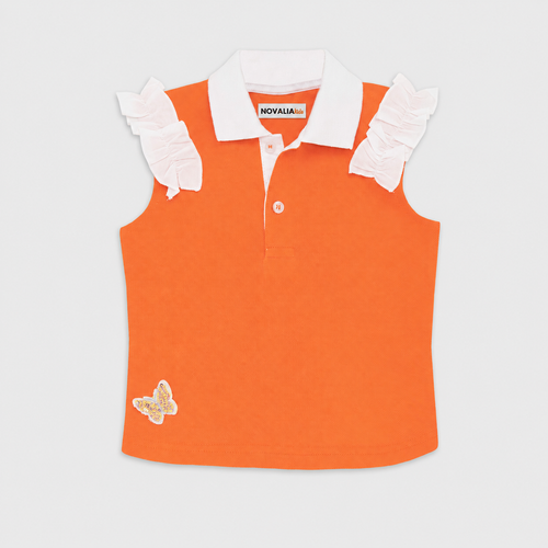 Tricou Polo Fete Orange - imagine 3