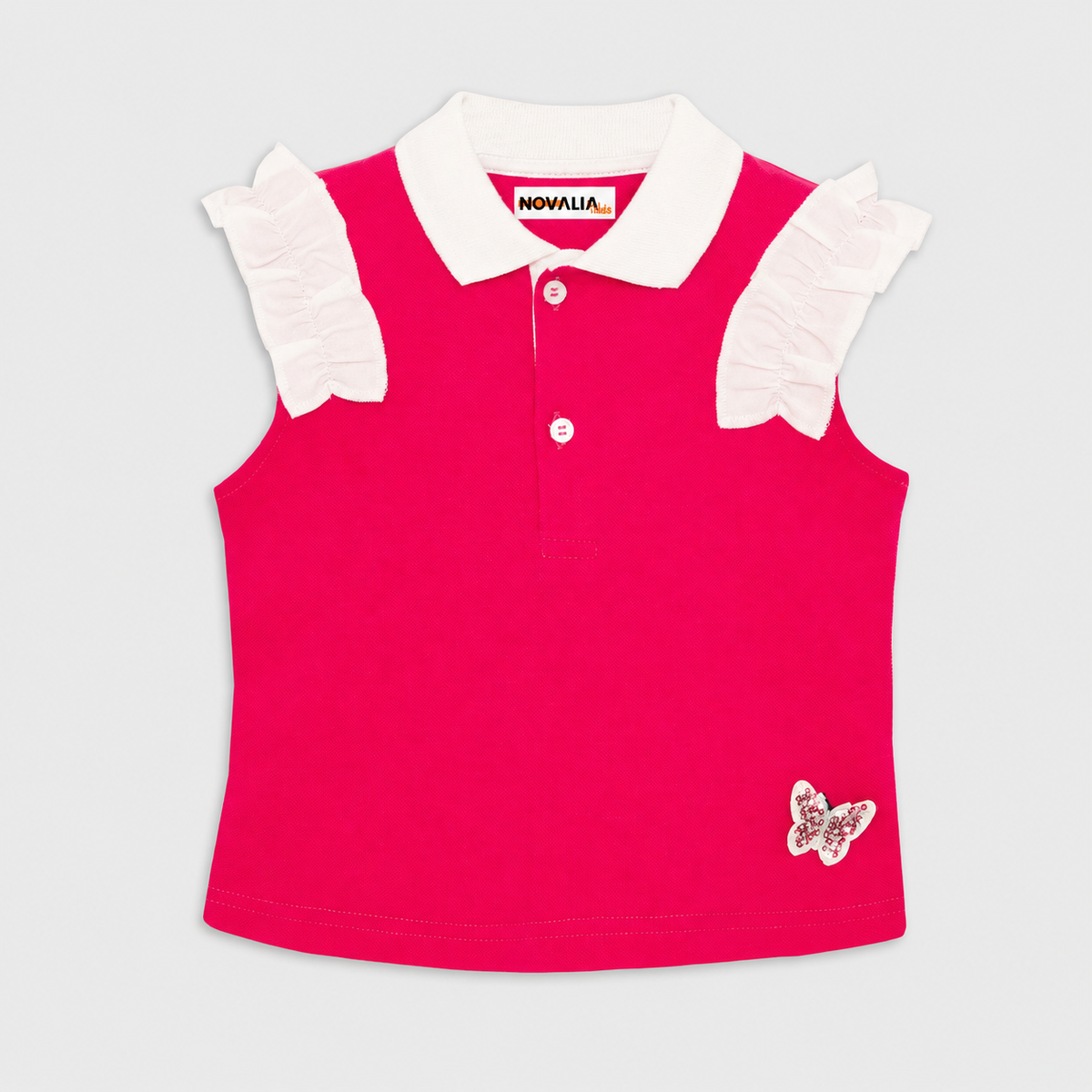 Tricou Polo Fete Fucsia - imagine 3