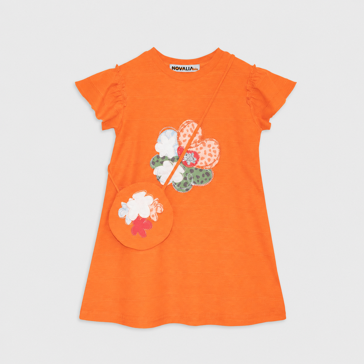 Rochie Flower Orange Fete - imagine 3