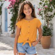 Bluza Fete Sunny Knot Portocaliu