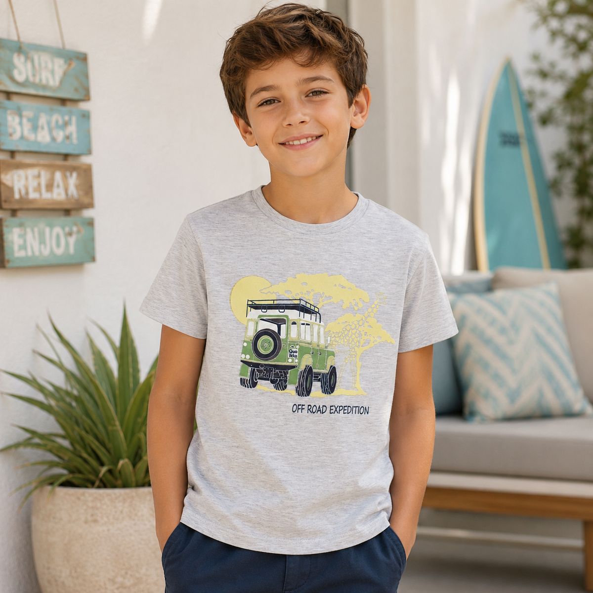 Tricou Off Road Baieti Gri