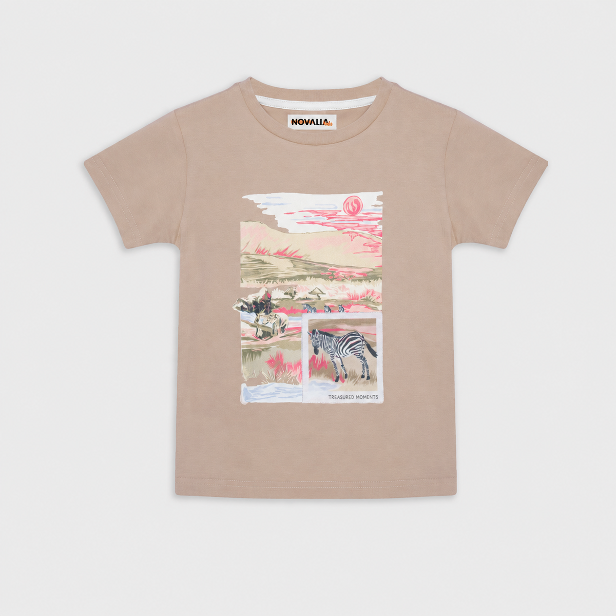 Tricou Baieti Adventure Bej - imagine 3