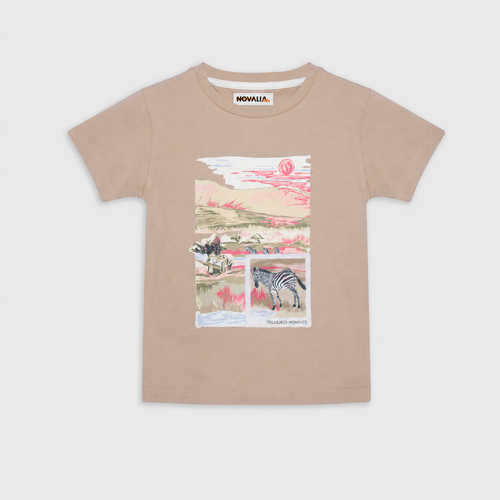 Tricou Baieti Adventure Bej - imagine 3