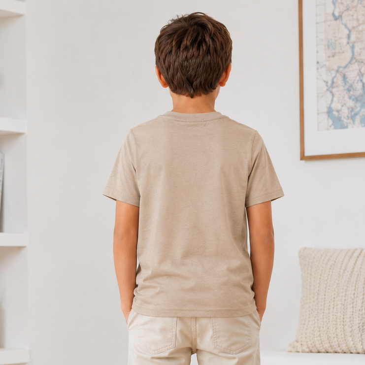 Tricou Dino Baieti Bej - imagine 2
