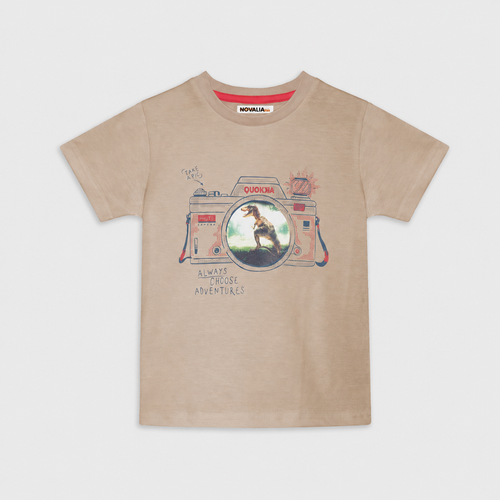 Tricou Dino Baieti Bej - imagine 3