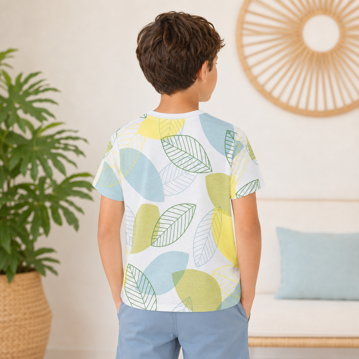 Tricou Baieti Leaf Galben