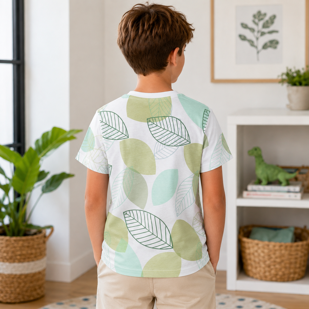Tricou Baieti Leaf Bleu