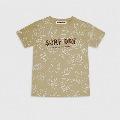 Tricou Surf Day Baieti Bej - imagine 3