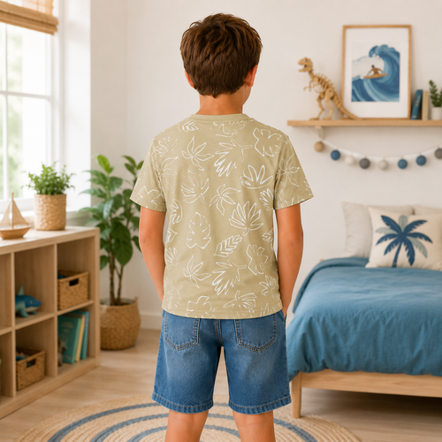 Tricou Surf Day Baieti Bej - imagine 2