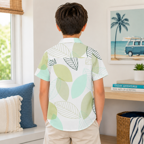 Camasa Baieti Leaf Bleu - imagine 2