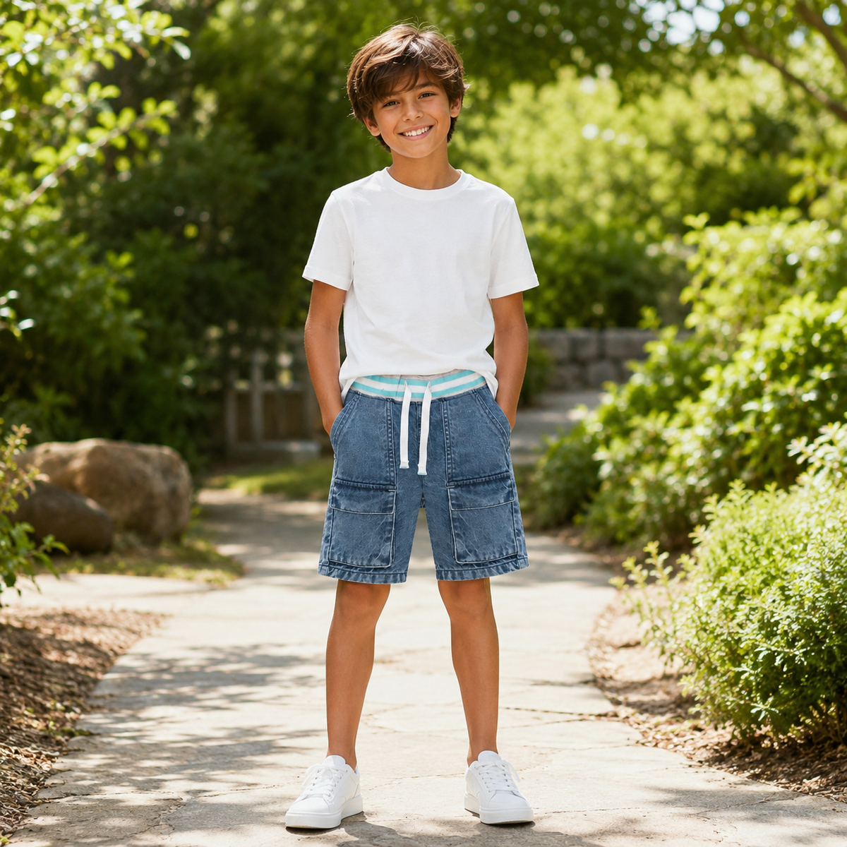 Blugi Scurti  Baieti Explorer Light Denim