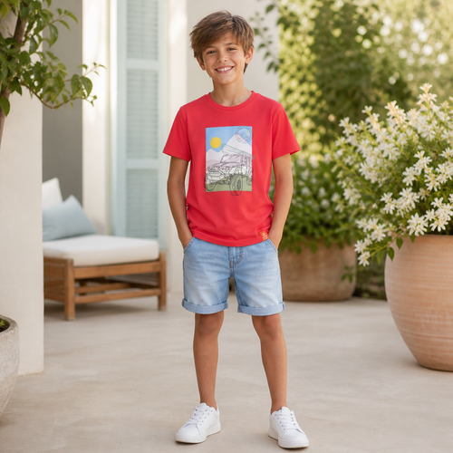 Tricou Baieti Road Trip Rosu