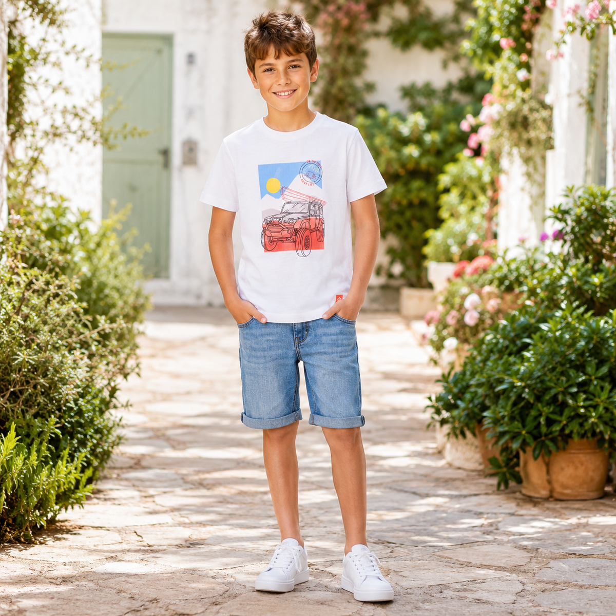 Tricou Baieti Road Trip Alb