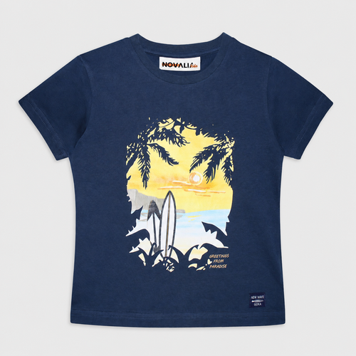 Tricou Beach Navy Baieti - imagine 3