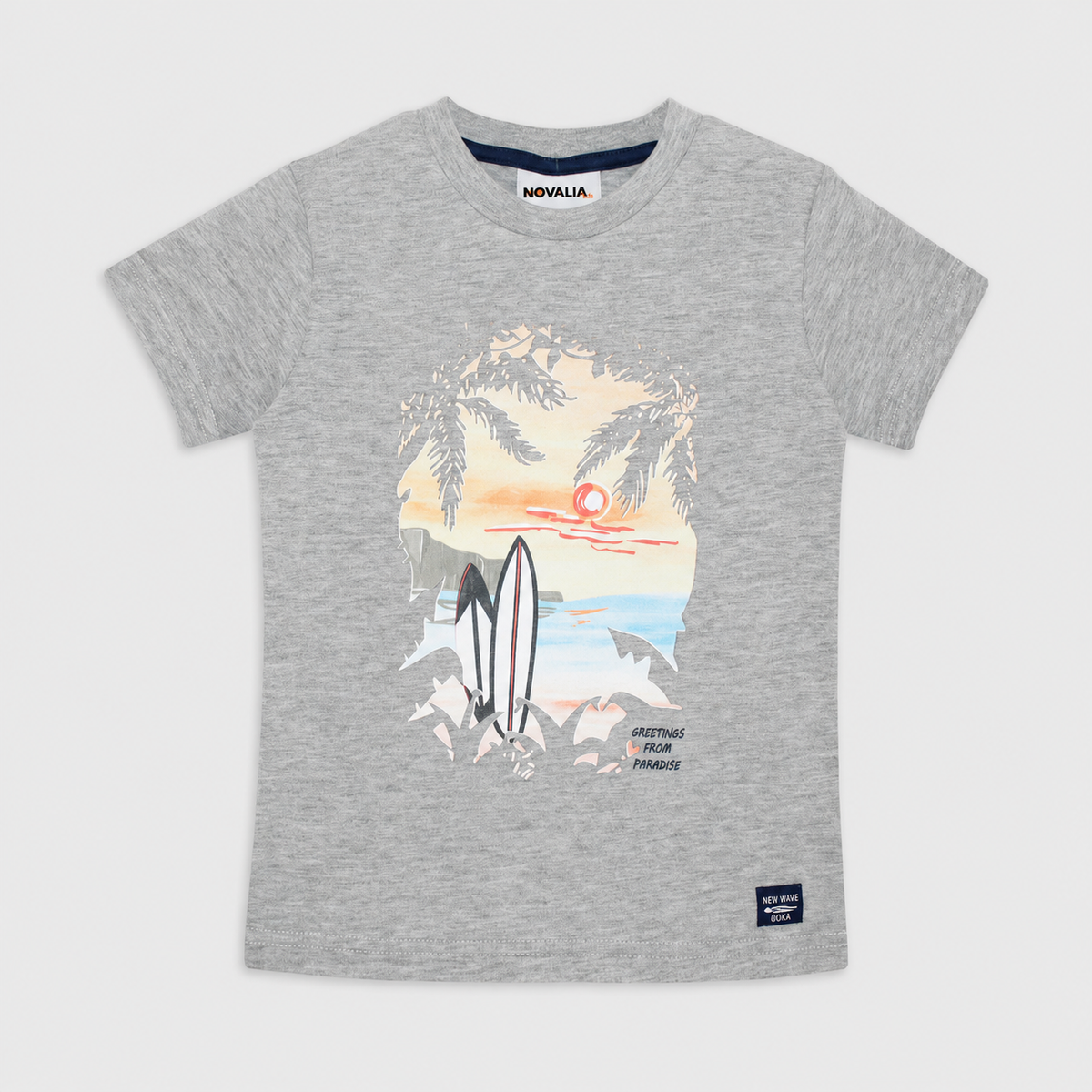 Tricou Beach Gri Baieti - imagine 3