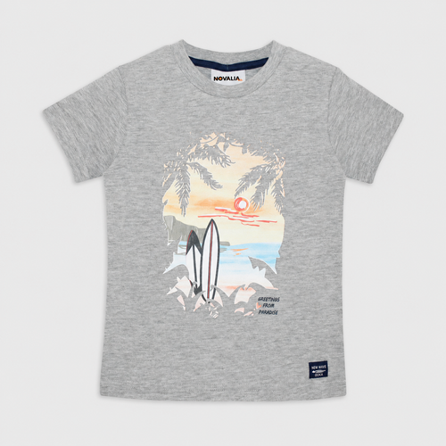 Tricou Beach Gri Baieti - imagine 3