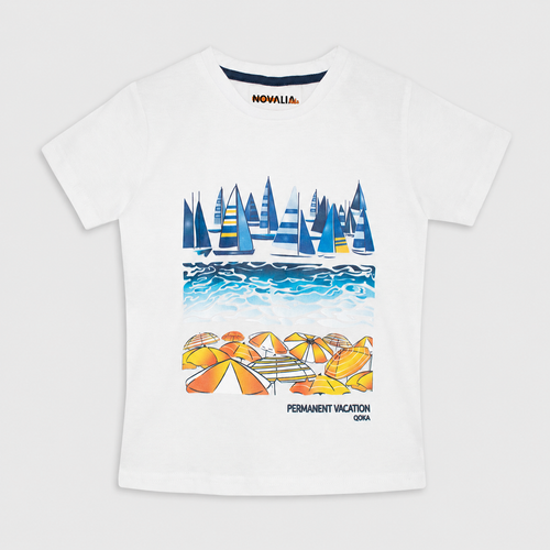 Tricou Baieti Sailor Alb - imagine 3