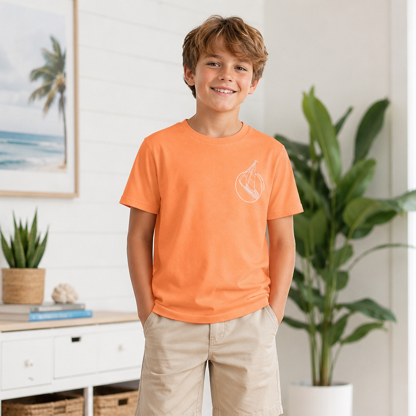 Tricou Boat Orange Baieti