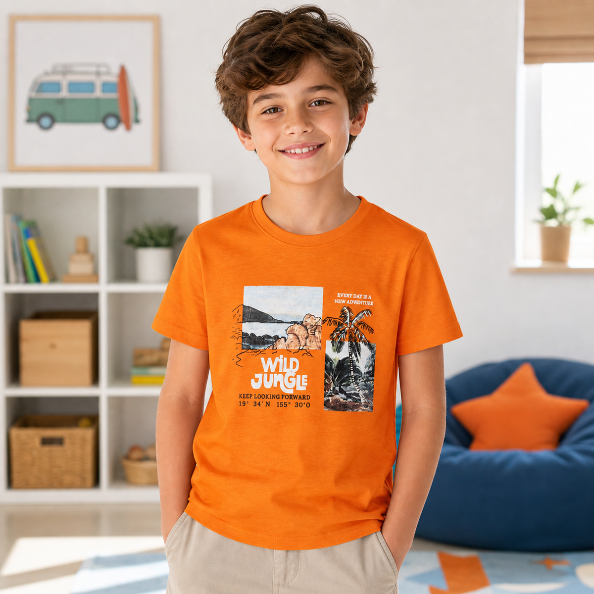 Tricou Jungle Orange Baieti
