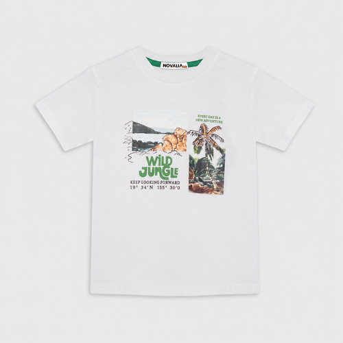 Tricou Jungle Alb Baieti - imagine 3