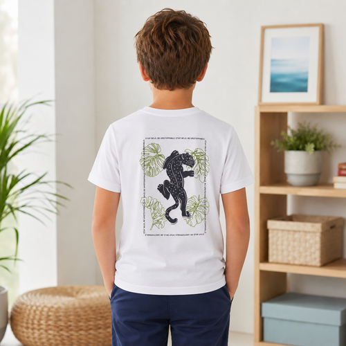 Tricou Pantera Alb Baieti