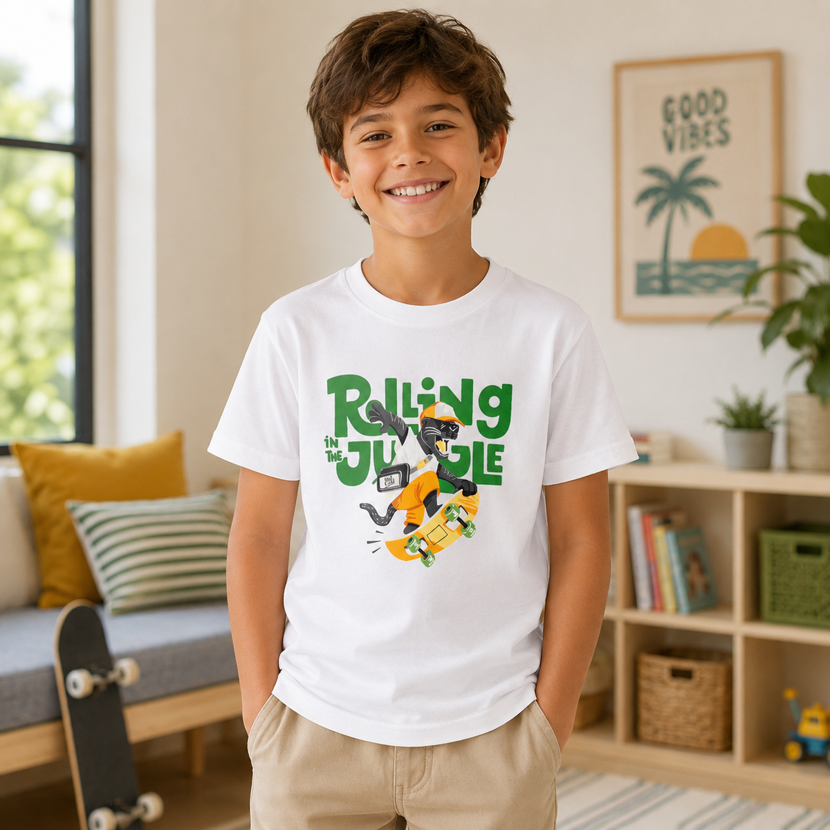 Tricou Baieti Rolling Alb