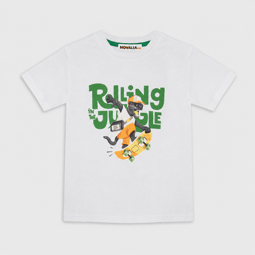 Tricou Baieti Rolling Alb - imagine 3