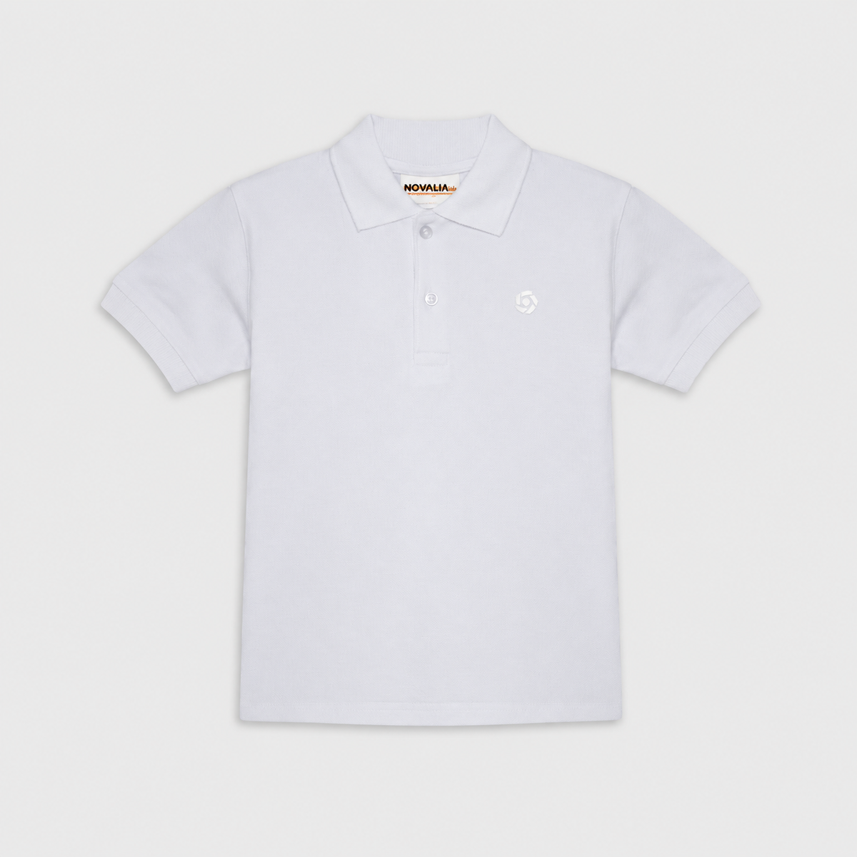 Tricou Polo Simple Alb Baieti - imagine 3