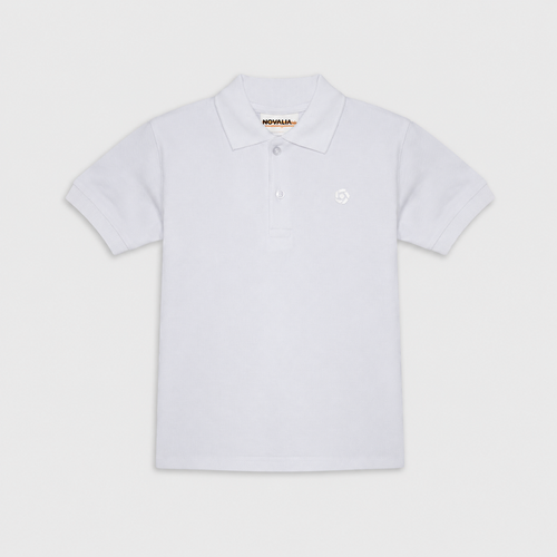 Tricou Polo Simple Alb Baieti - imagine 3