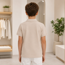 Tricou Polo Simple Bej Baieti - imagine 2
