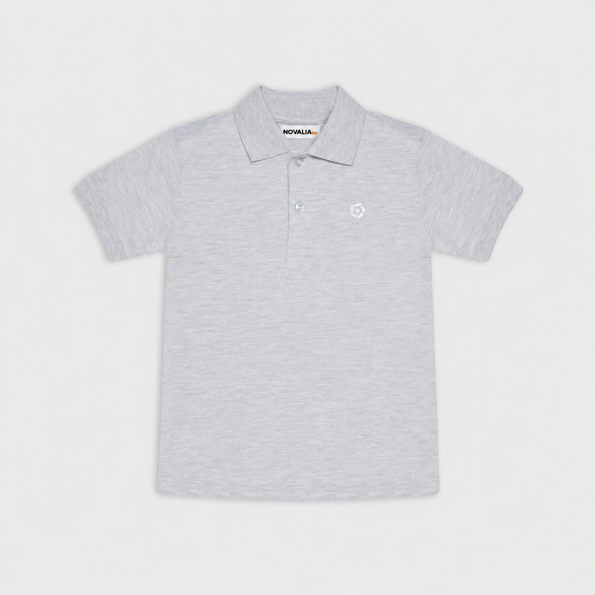 Tricou Polo Simple Gri Baieti - imagine 3