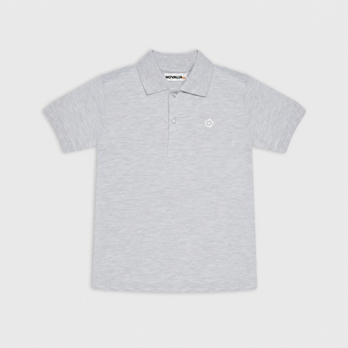 Tricou Polo Simple Gri Baieti - imagine 3