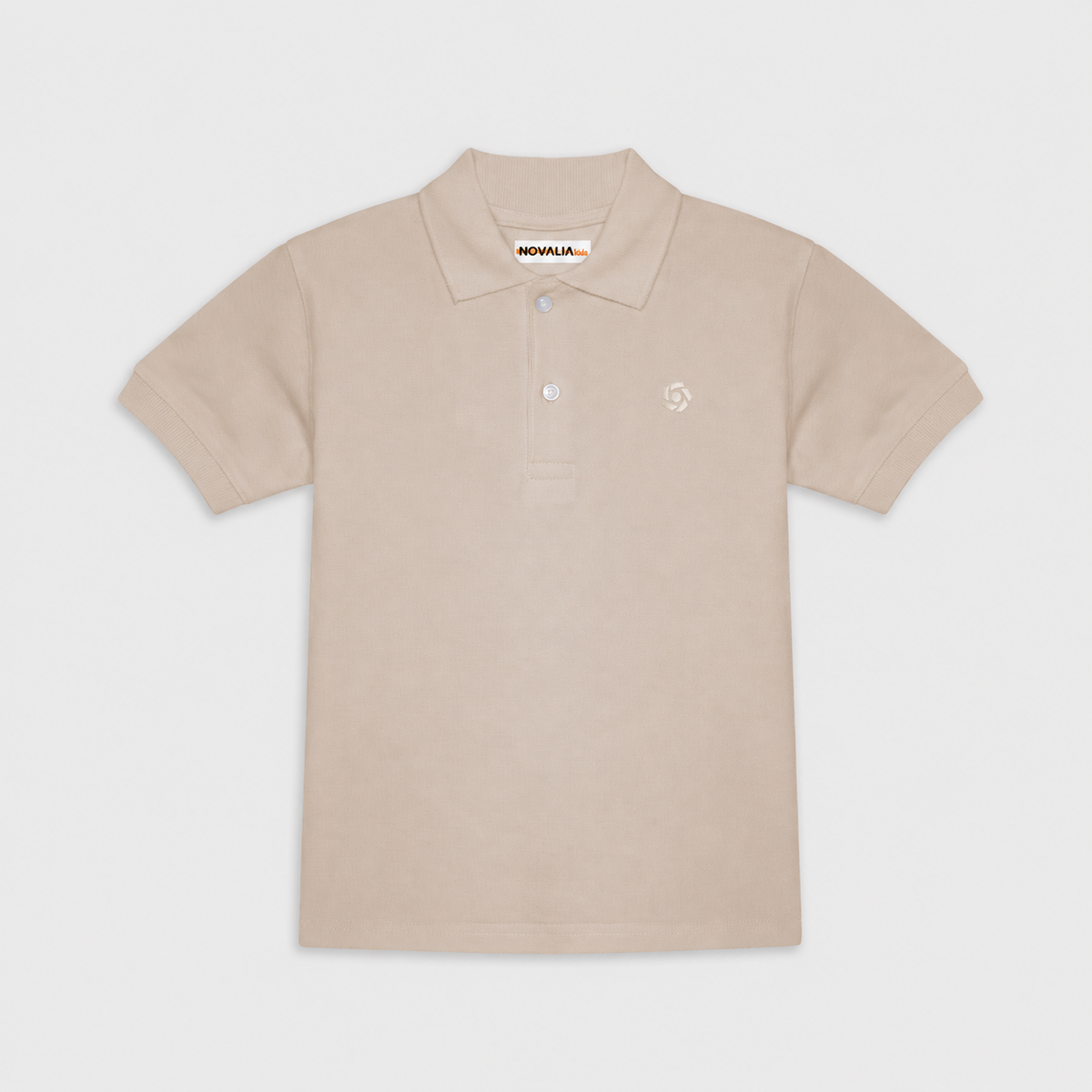 Tricou Polo Simple Bej Baieti - imagine 3