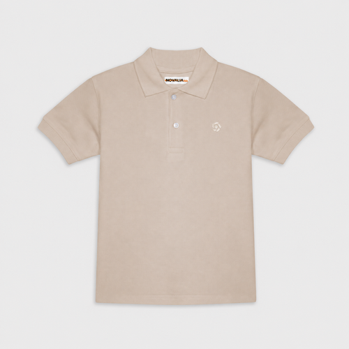 Tricou Polo Simple Bej Baieti - imagine 3