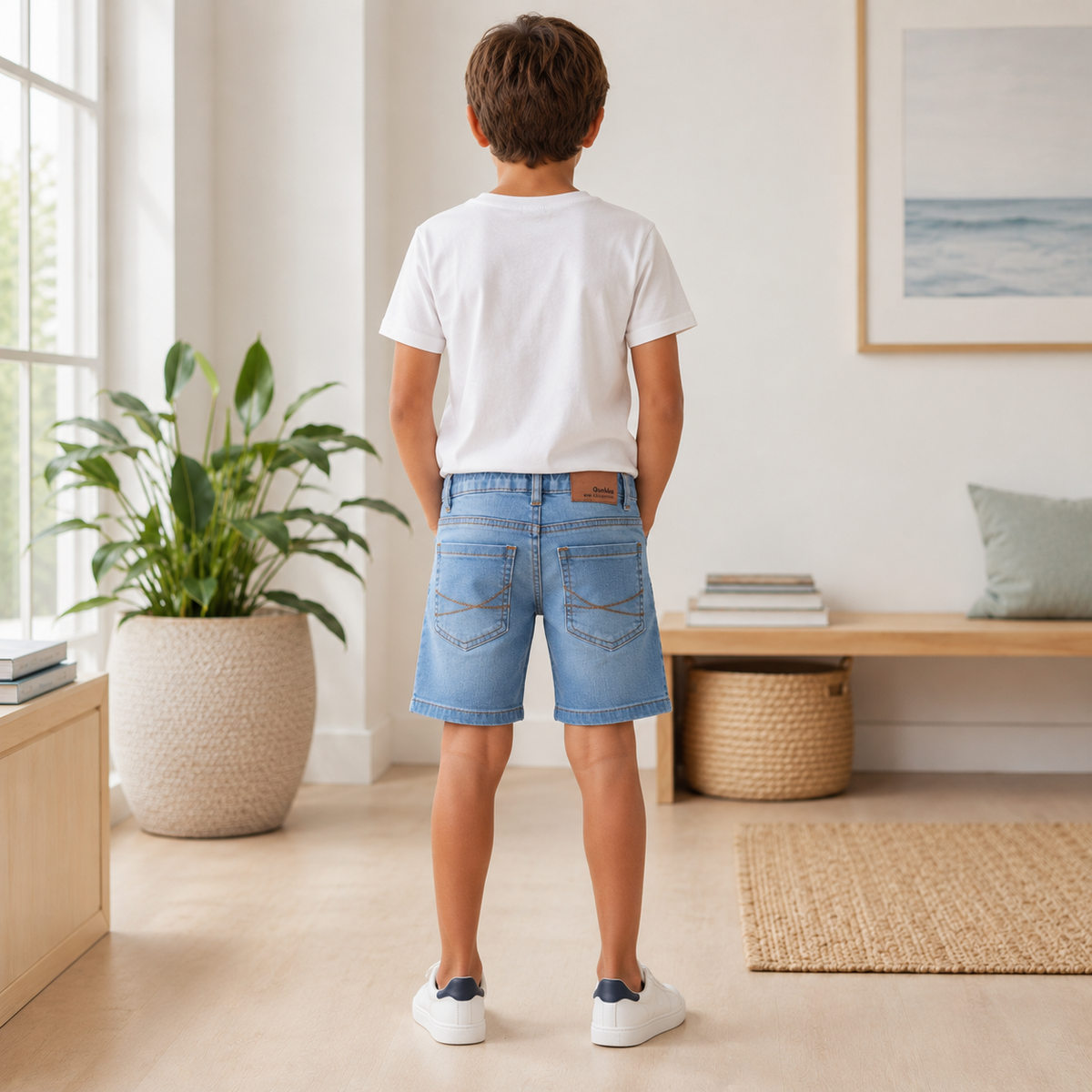 Blugi Scurti Baieti Essential Light Denim