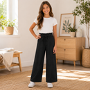 Pantaloni Fete Wide Negru