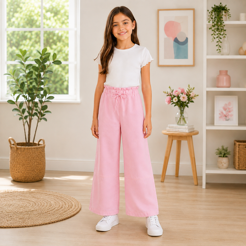 Pantaloni Fete Wide Piersica