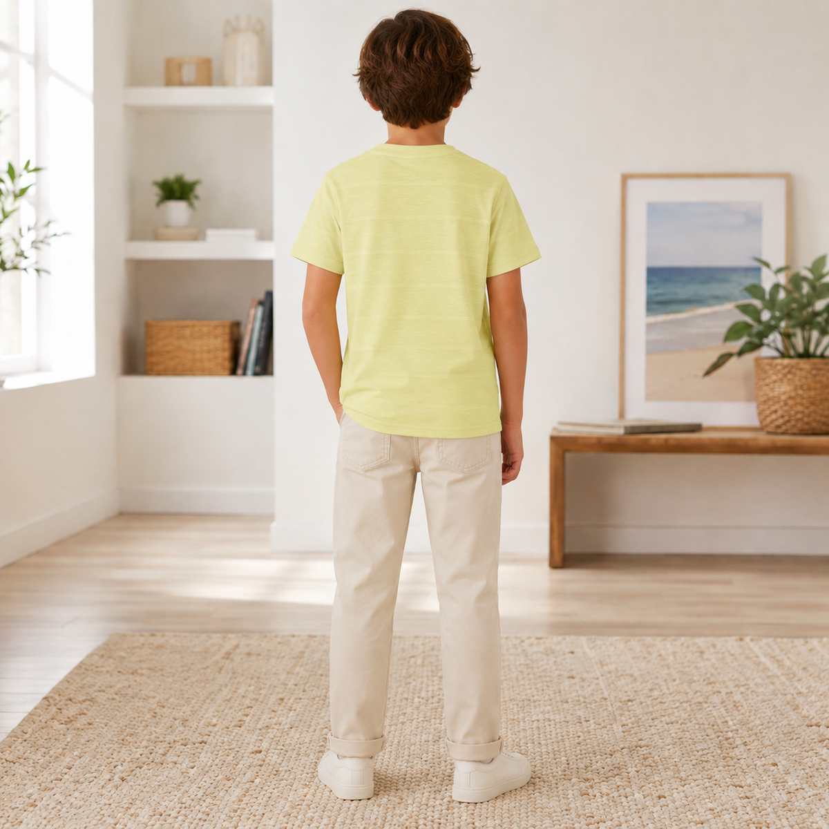 Tricou Baieti Palm Pocket Galben - imagine 3