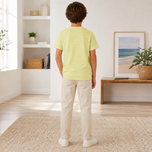 Tricou Baieti Palm Pocket Galben - imagine 3