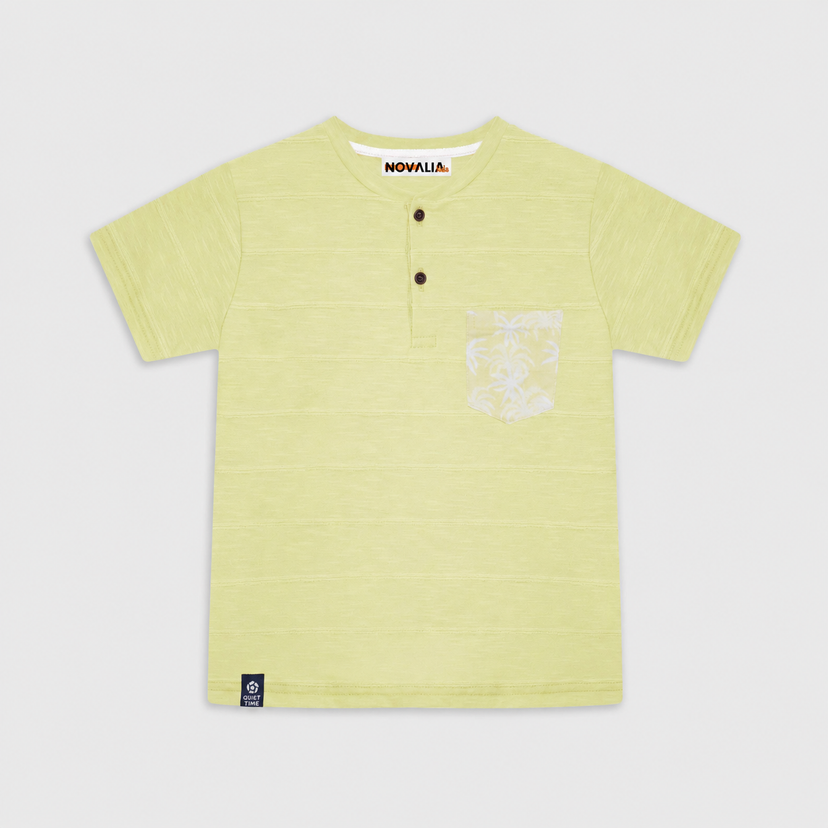Tricou Baieti Palm Pocket Galben